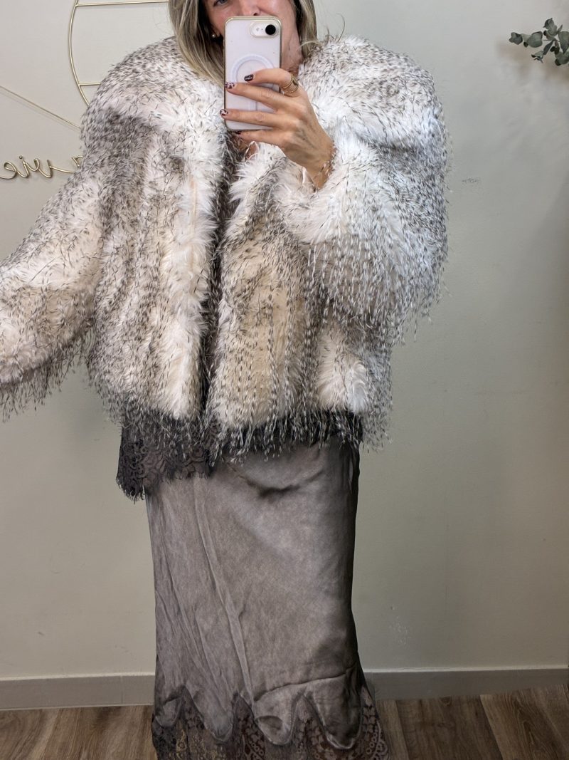 CHAQUETA PELO BICOLOR - Imagen 4