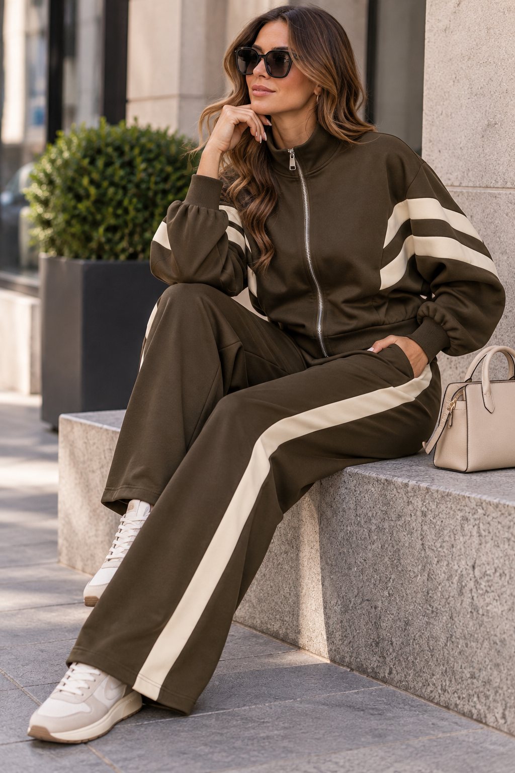 CONJUNTO CHANDAL MILANO MARRÓN