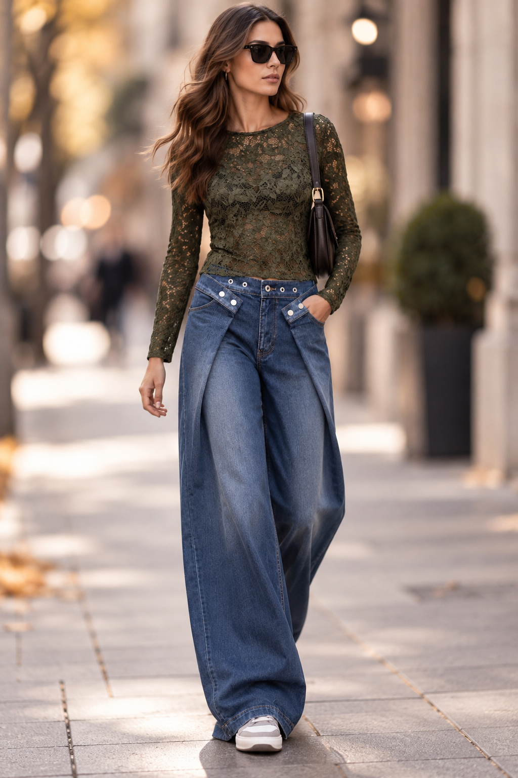 CAMISETA LACE NOIR KAKI